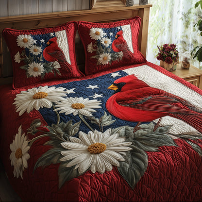 Patriot Cardinal 3-Piece Quilted Bedding Set GFTONT1809