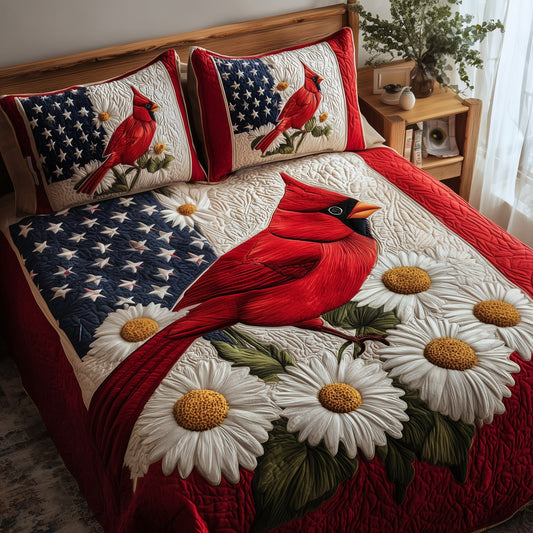 Patriot Cardinal 3-Piece Quilted Bedding Set GFTONT1810