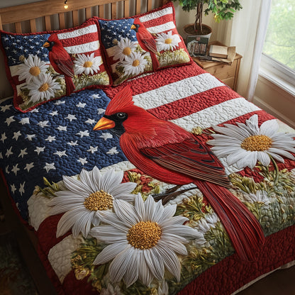 Patriot Cardinal 3-Piece Quilted Bedding Set GFTONT1811