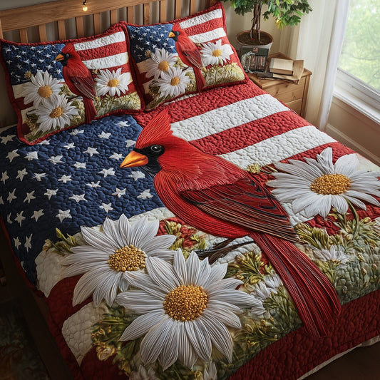 Patriot Cardinal 3-Piece Quilted Bedding Set GFTONT1811