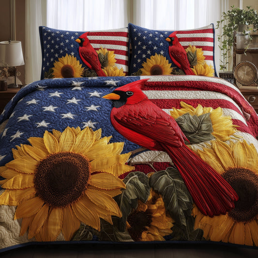 Patriot Cardinal 3-Piece Quilted Bedding Set GFTONT1812