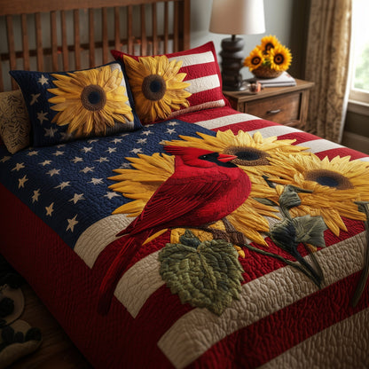 Patriot Cardinal 3-Piece Quilted Bedding Set GFTONT1813