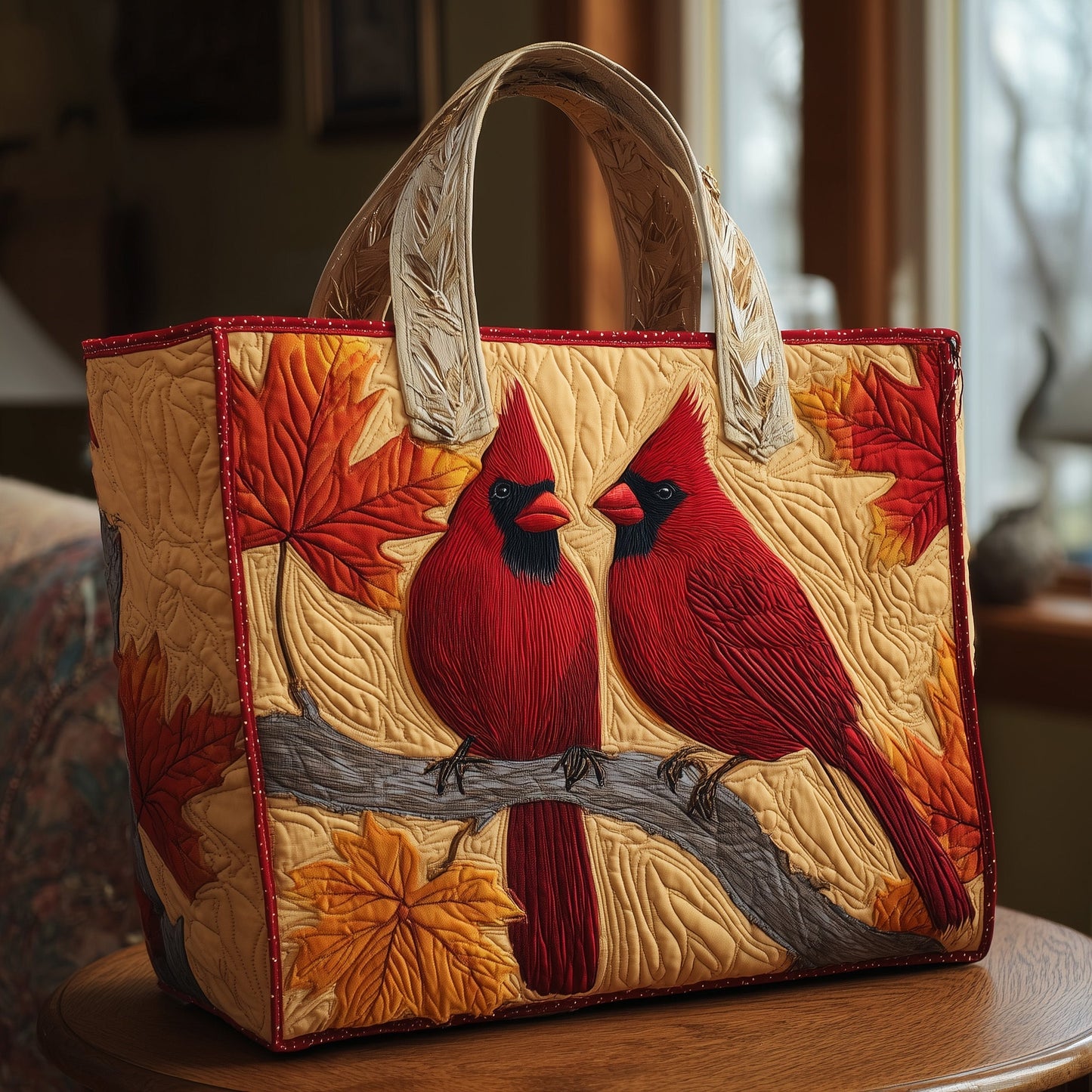 Autumn Cardinal Quilted Tote Bag GFTONT1869