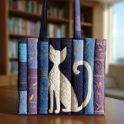 Cat Library Quilted Tote Bag GFTONT1924