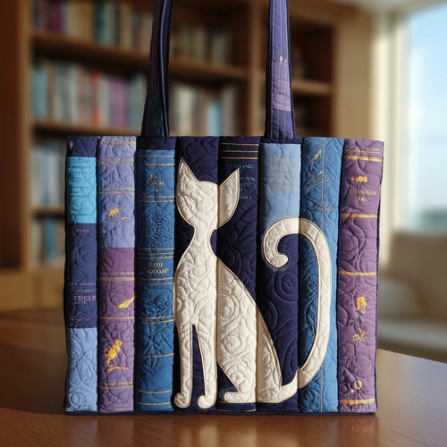 Cat Library Quilted Tote Bag GFTONT1924