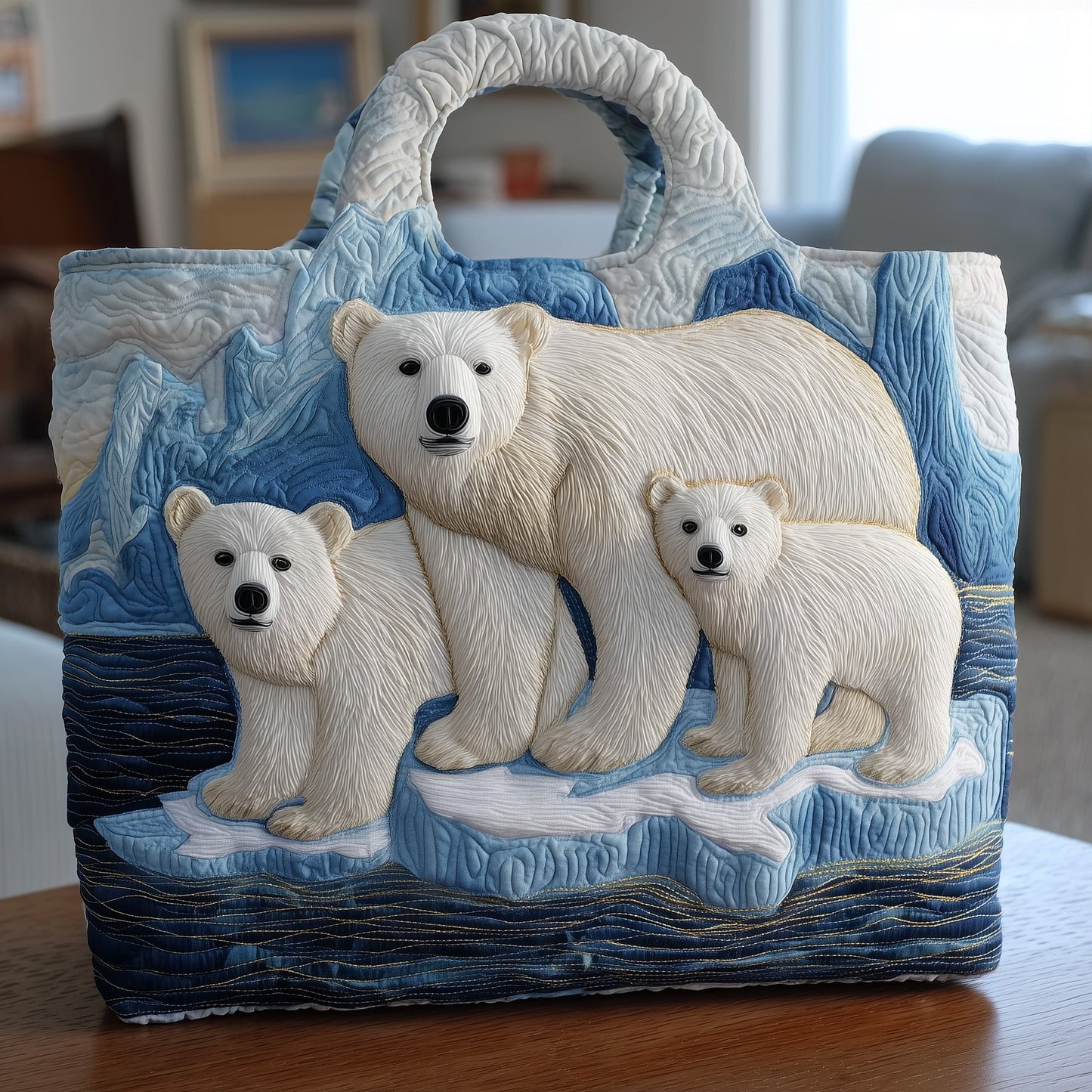 Bear on Glacier Quilted Tote Bag GFTONT1999