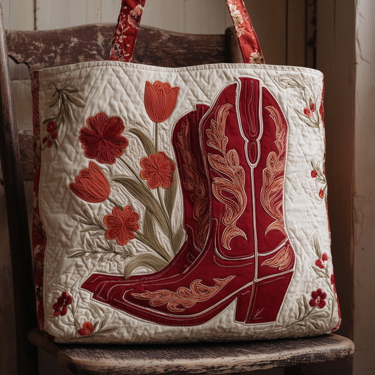 Red Boots Quilted Tote Bag GFTONT2015