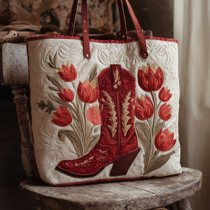 Red Boots Quilted Tote Bag GFTONT2016