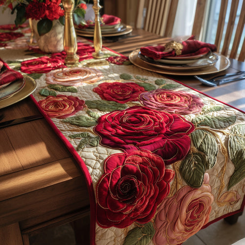 Gorgeous Rose Quilted Table Runner GFTONT2030