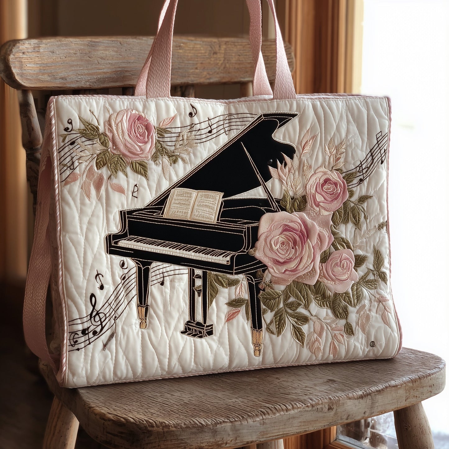 Grand Piano Quilted Tote Bag GFTONT2048
