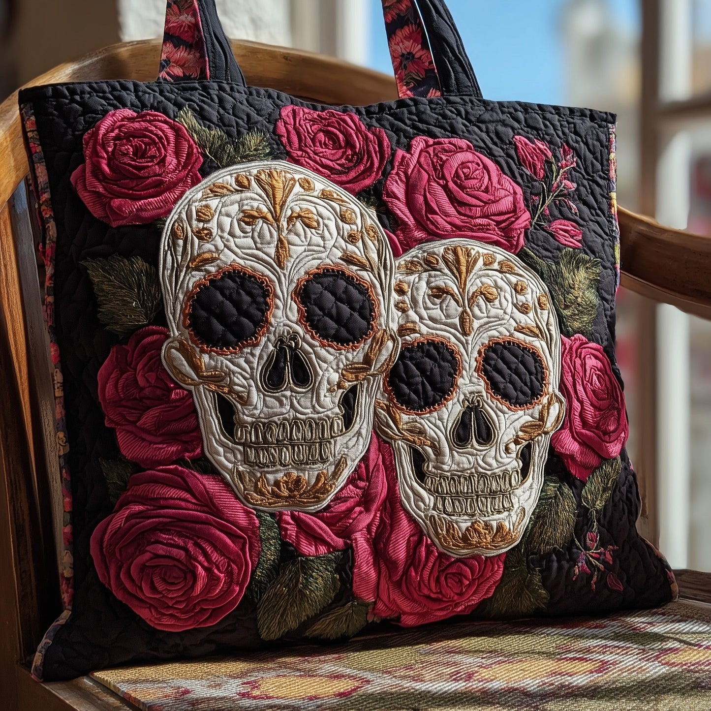 Rosia Skull Quilted Tote Bag GFTONT2056