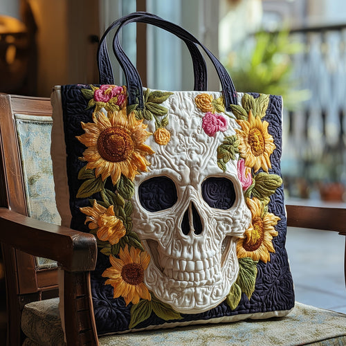 Skull in Bloom Quilted Tote Bag GFTONT2058