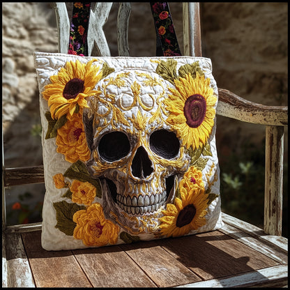 Skull in Bloom Quilted Tote Bag GFTONT2059