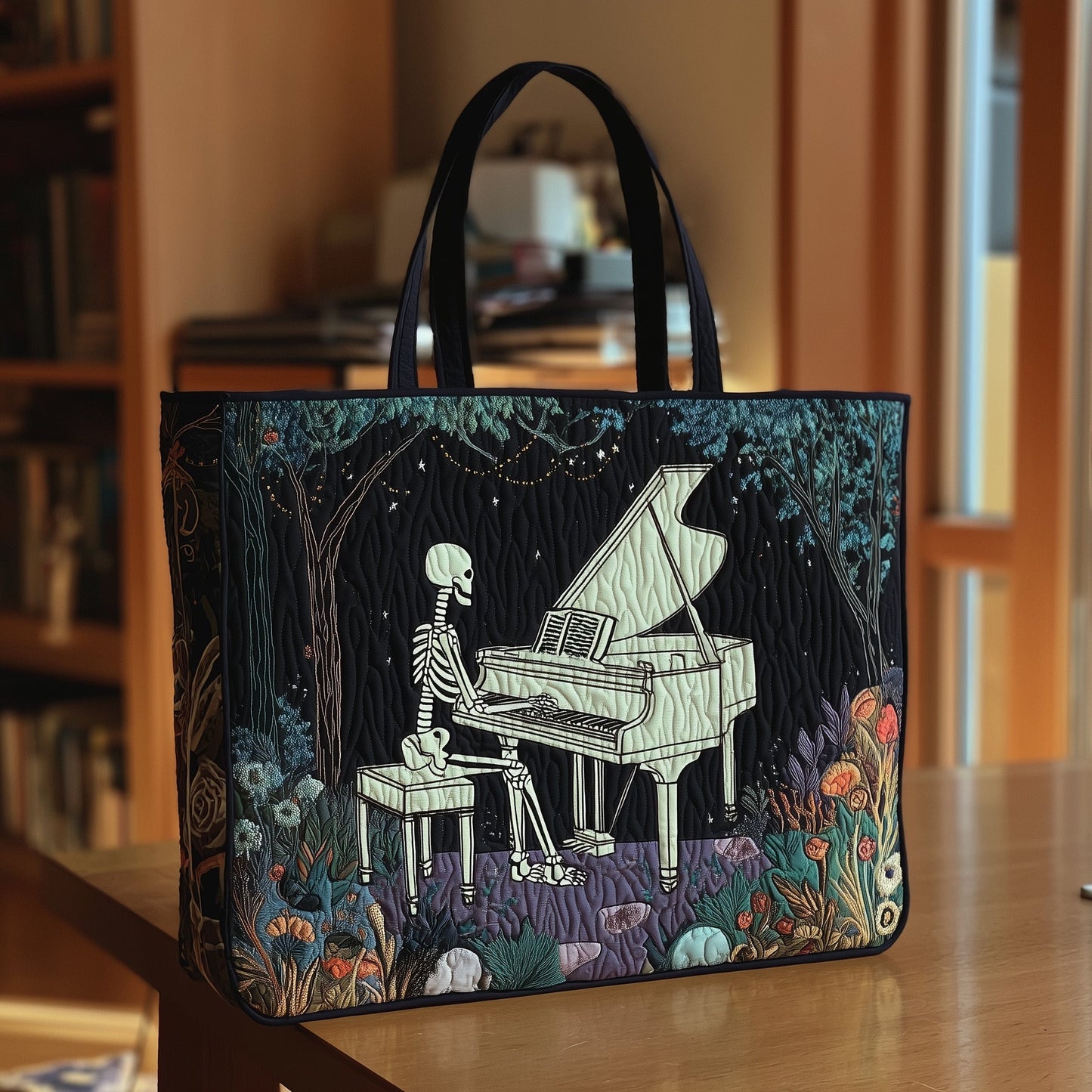 Skull in Chords Quilted Tote Bag GFTONT2062