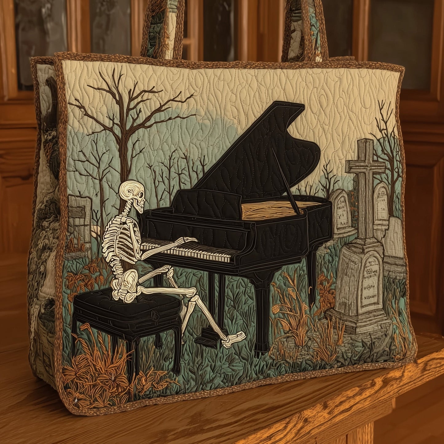 Skull in Chords Quilted Tote Bag GFTONT2063