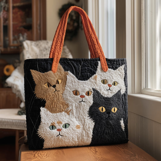 Whimsy Cat Quilted Tote Bag GFTONT2119