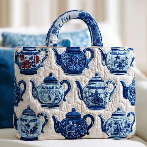 Vintage Teapot Quilted Tote Bag GFTONT2129