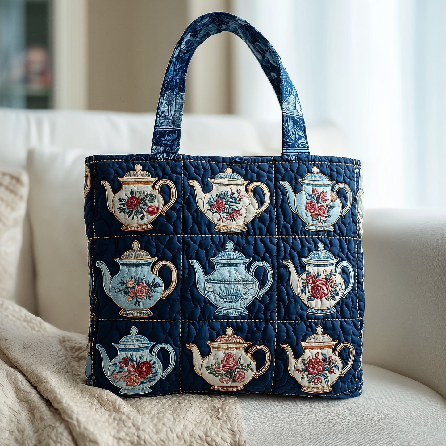 Vintage Teapot Quilted Tote Bag GFTONT2131