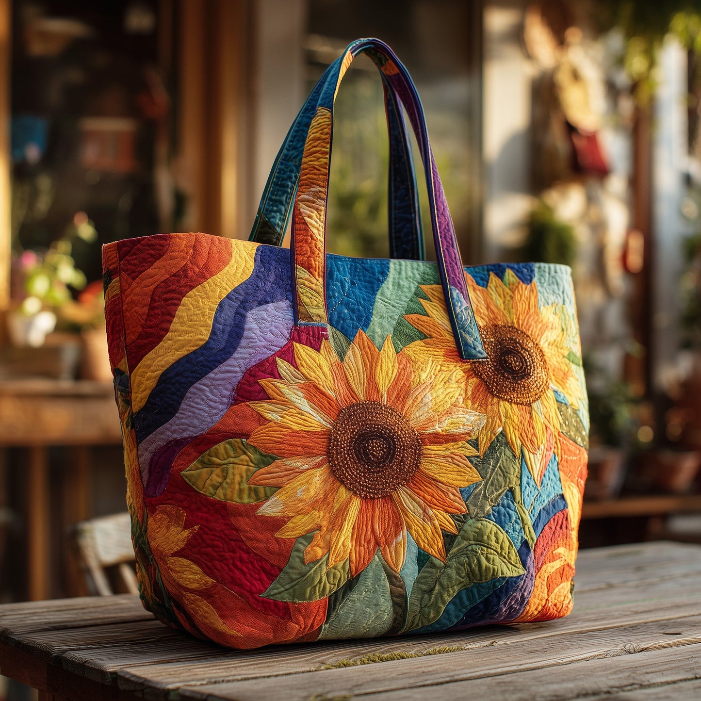 Sunflower Quilted Tote Bag GFTONT2184