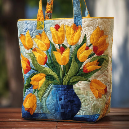 Tulip Vase Quilted Tote Bag GFTONT2214