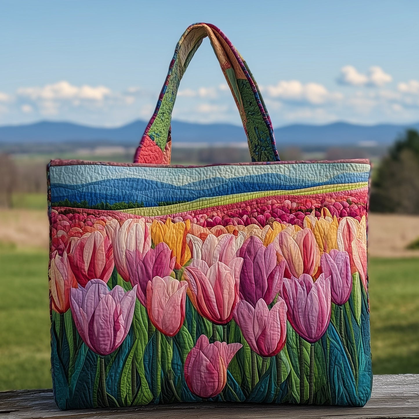 Tulip Farm Quilted Tote Bag GFTONT2215