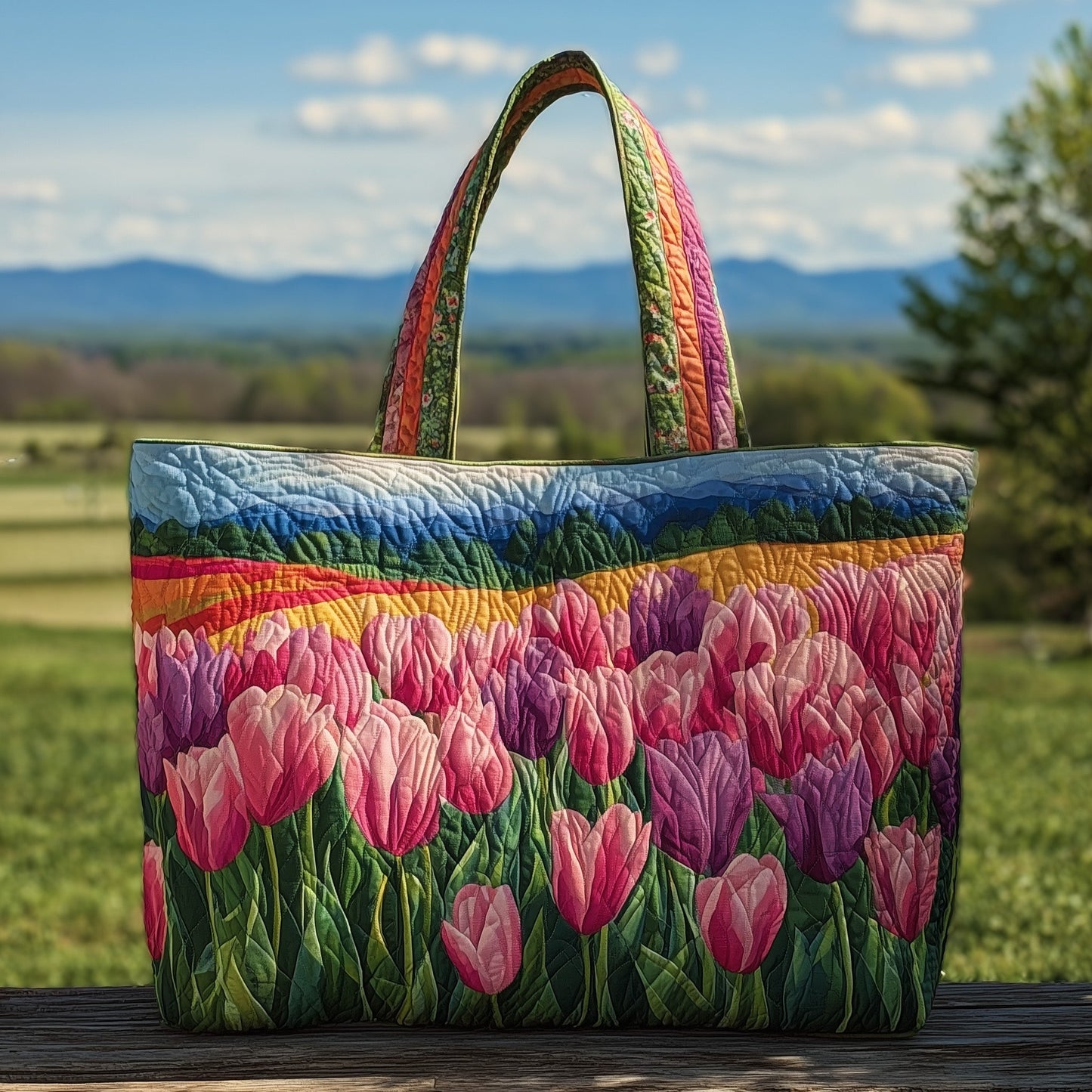 Tulip Farm Quilted Tote Bag GFTONT2216
