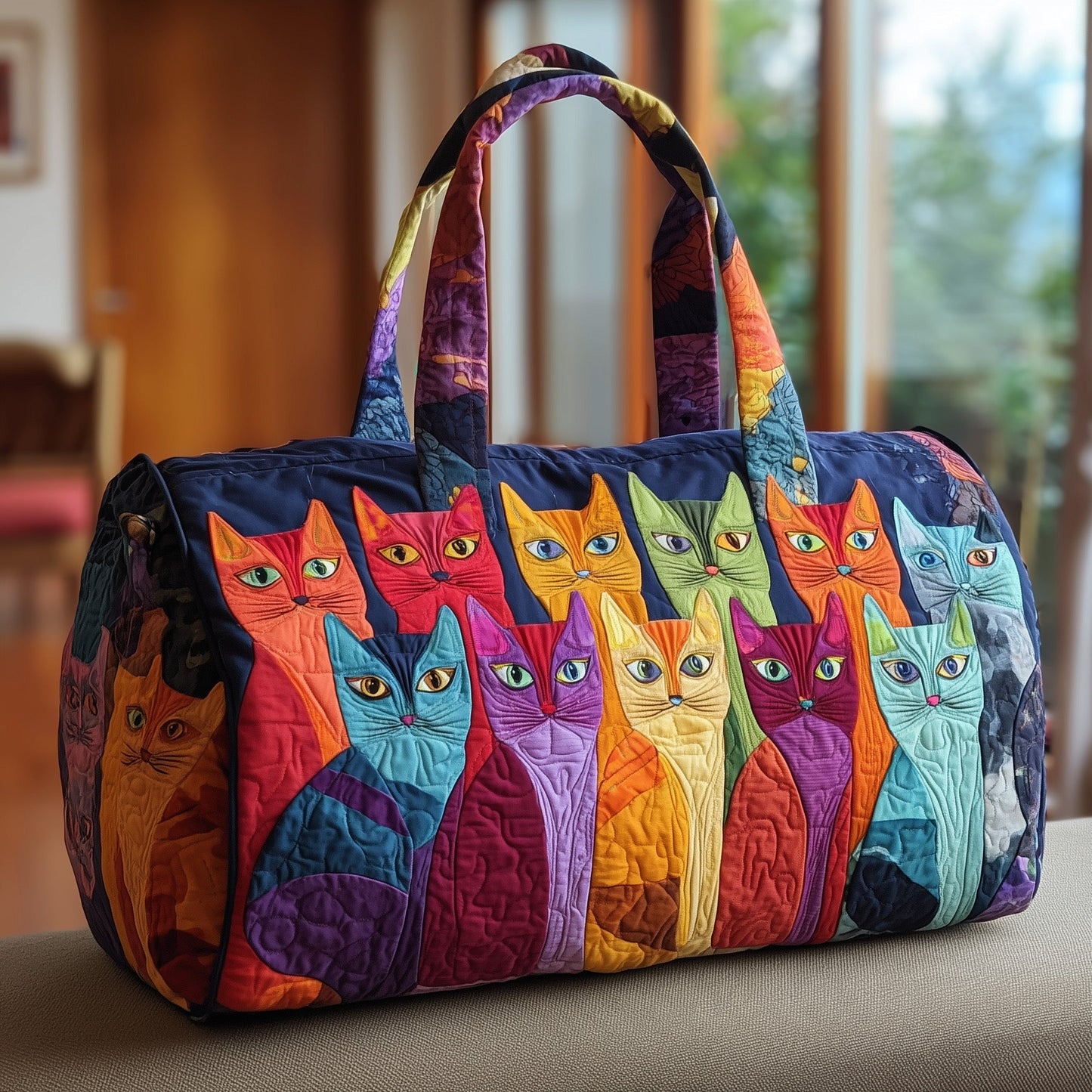 Whimsy Cat Quilted Duffle Bag GFTONT2227