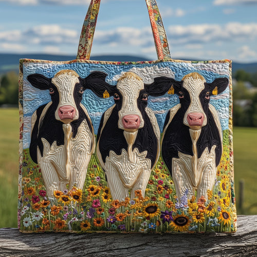 Herd of Cows Quilted Tote Bag GFTONT2251