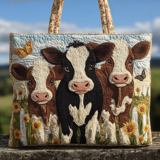 Herd of Cows Quilted Tote Bag GFTONT2252