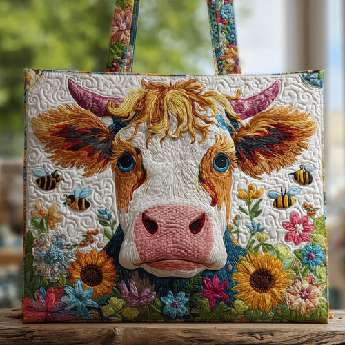 Floral Cow Quilted Tote Bag GFTONT2254