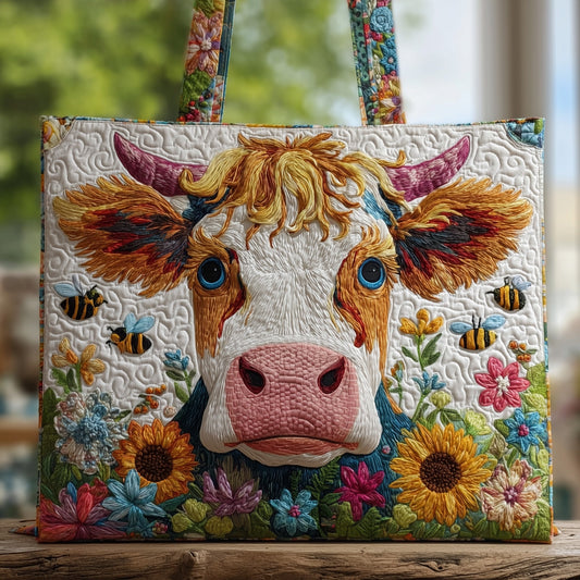 Floral Cow Quilted Tote Bag GFTONT2254