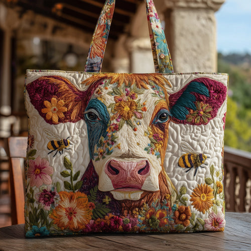 Floral Moo Quilted Tote Bag GFTONT2256