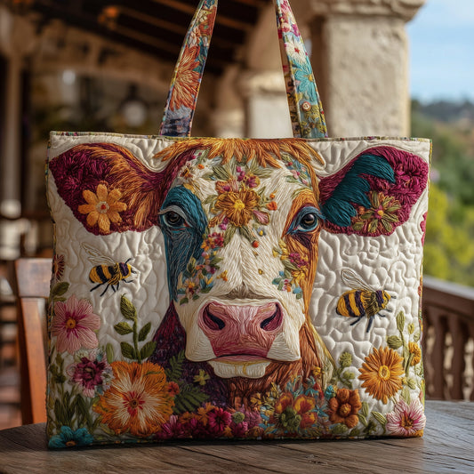 Floral Moo Quilted Tote Bag GFTONT2256