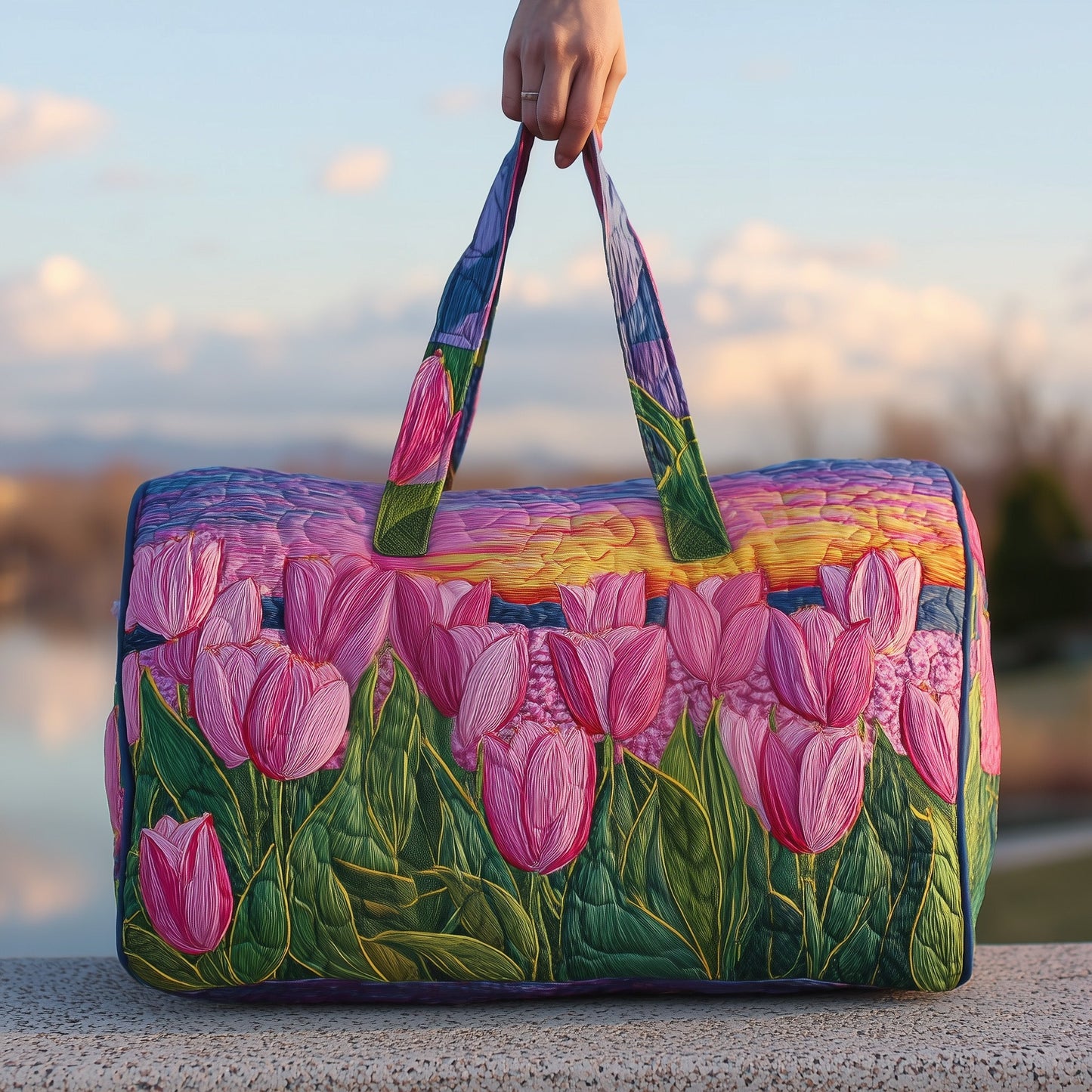 Tulip Sunset Quilted Duffle Bag GFTONT2308