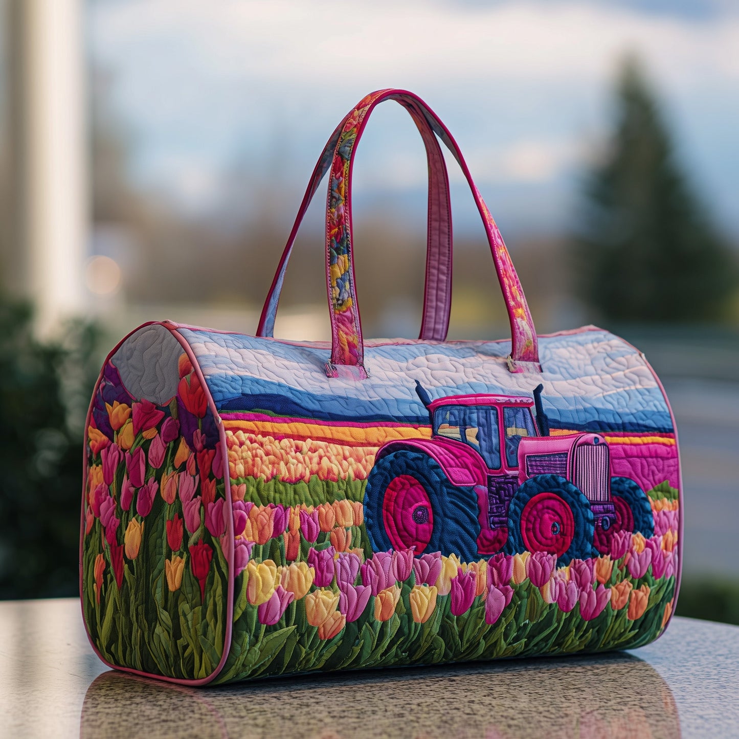 Tulip Tractor Quilted Duffle Bag GFTONT2309