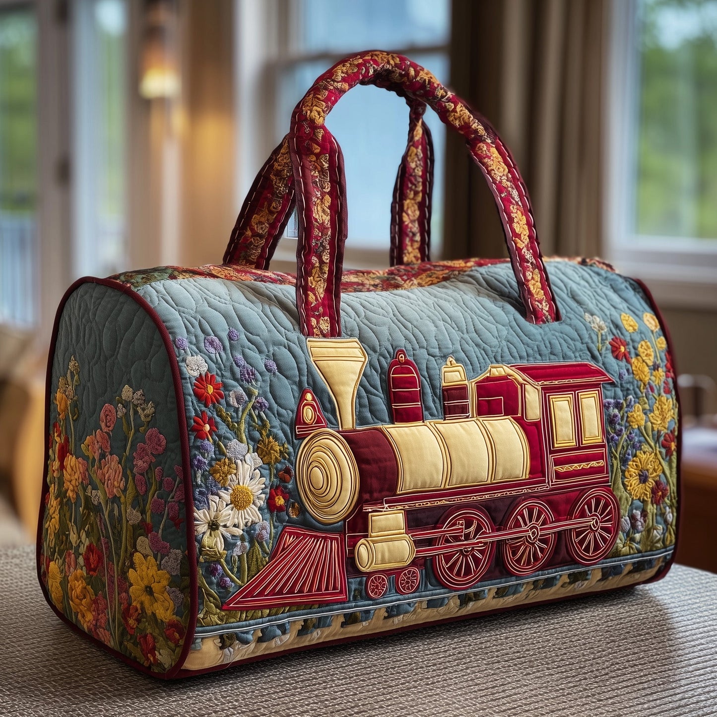 Floral Steam Track Quilted Duffle Bag GFTONT2313