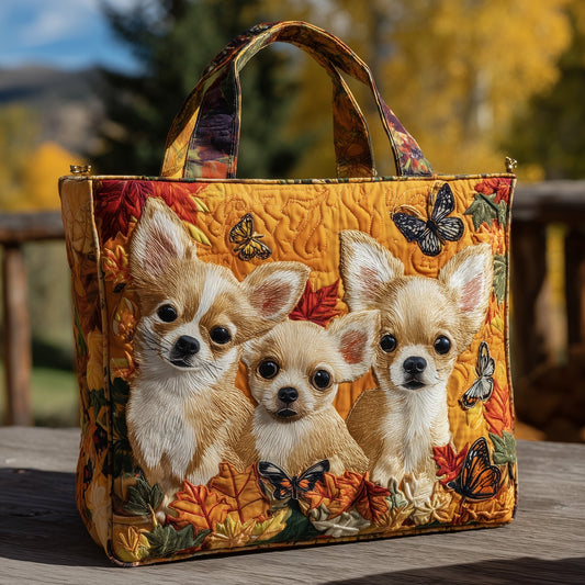 Autumn Chihuahua Quilted Tote Bag GFTONT2340