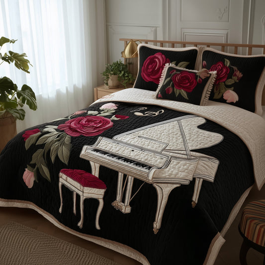 Grand Piano 3-Piece Quilted Bedding Set GFTONT2389