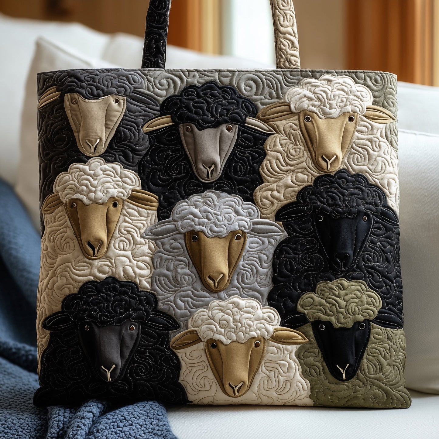 Sheep Haven Quilted Tote Bag GFTONT2425