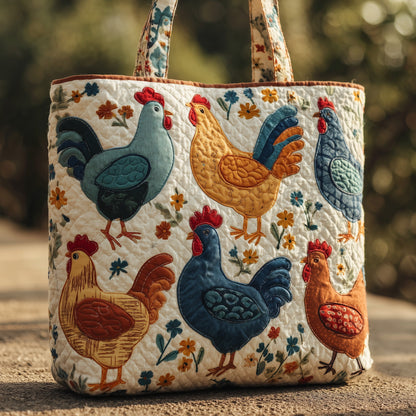Flock of Chickens Quilted Tote Bag GFTONT2476