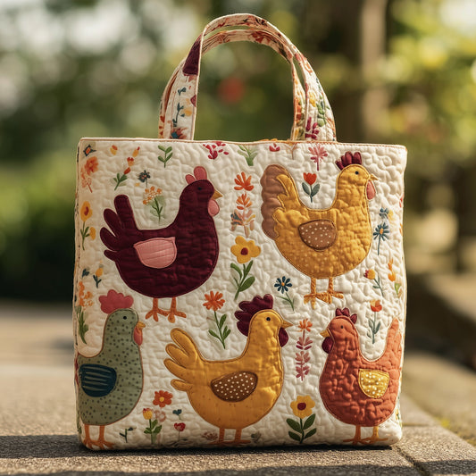 Flock of Chickens Quilted Tote Bag GFTONT2478