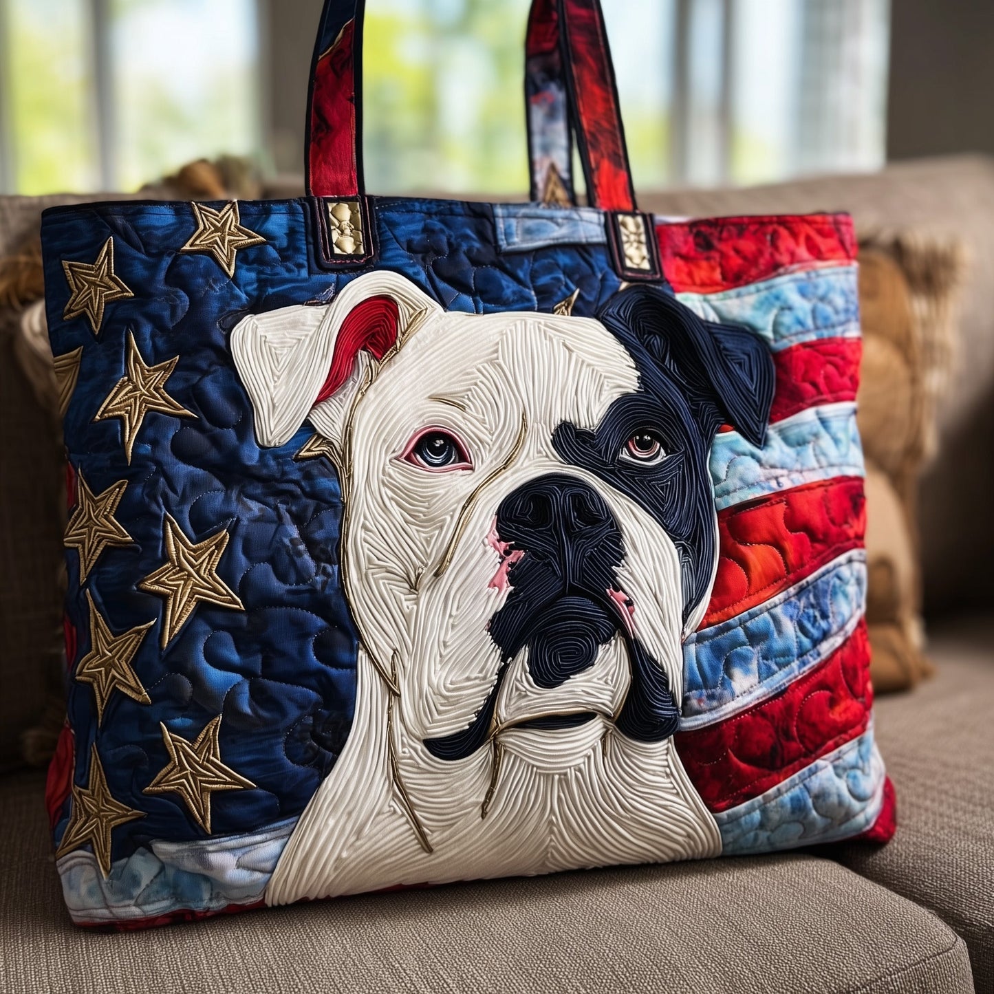 Patriot Pitbull Quilted Tote Bag GFTONT2488