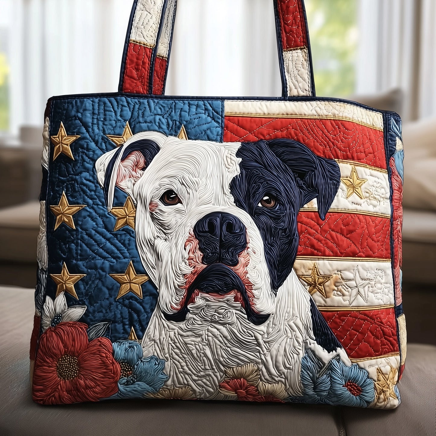 Patriot Pitbull Quilted Tote Bag GFTONT2489