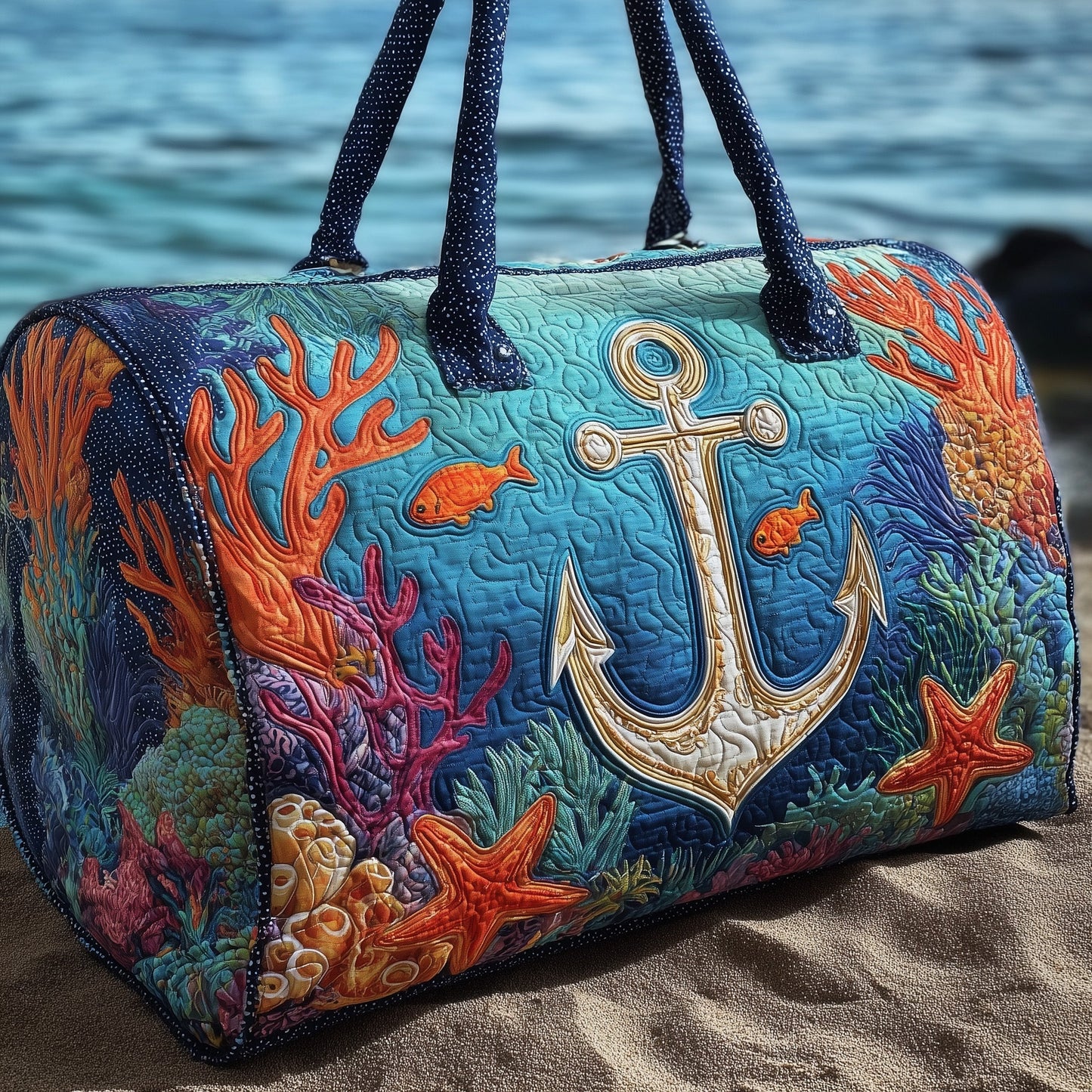 Ship Wheel Anchor Quilted Duffle Bag GFTONT2537