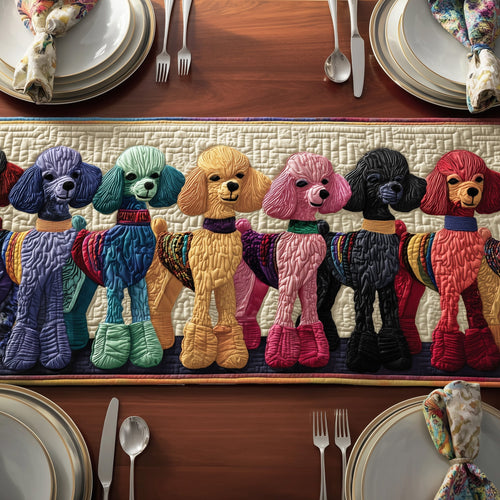 Poodle Queue Quilted Table Runner GFTONT2560