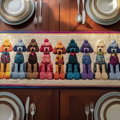 Poodle Queue Quilted Table Runner GFTONT2561