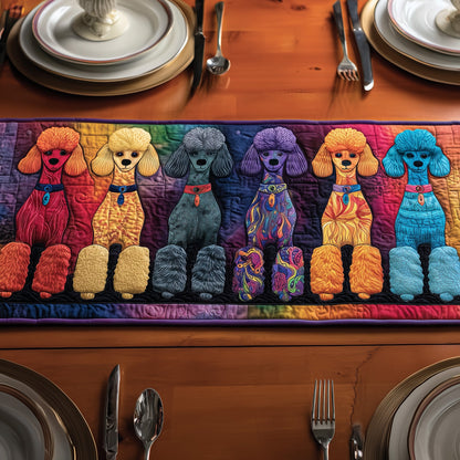 Poodle Queue Quilted Table Runner GFTONT2562