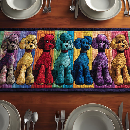 Poodle Queue Quilted Table Runner GFTONT2563