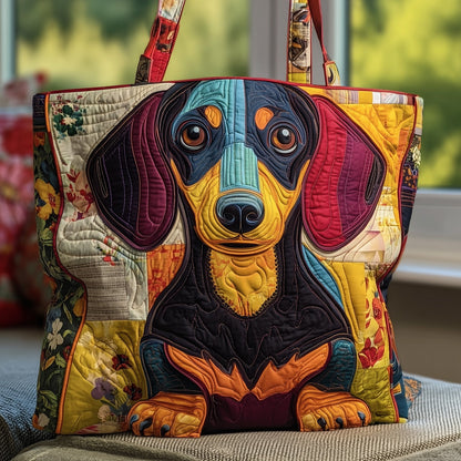 Dachshund Portrait Quilted Tote Bag GFTONT2569