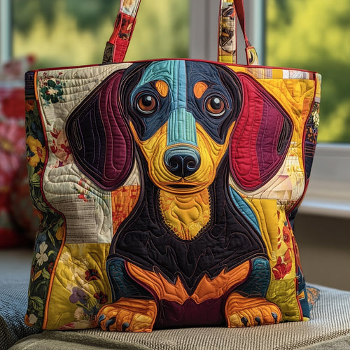 Dachshund Portrait Quilted Tote Bag GFTONT2569